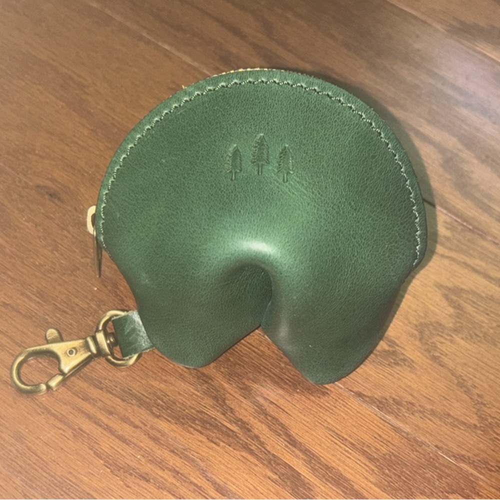 Portland Leather goods fortune cookie keychain (cowboy mint)